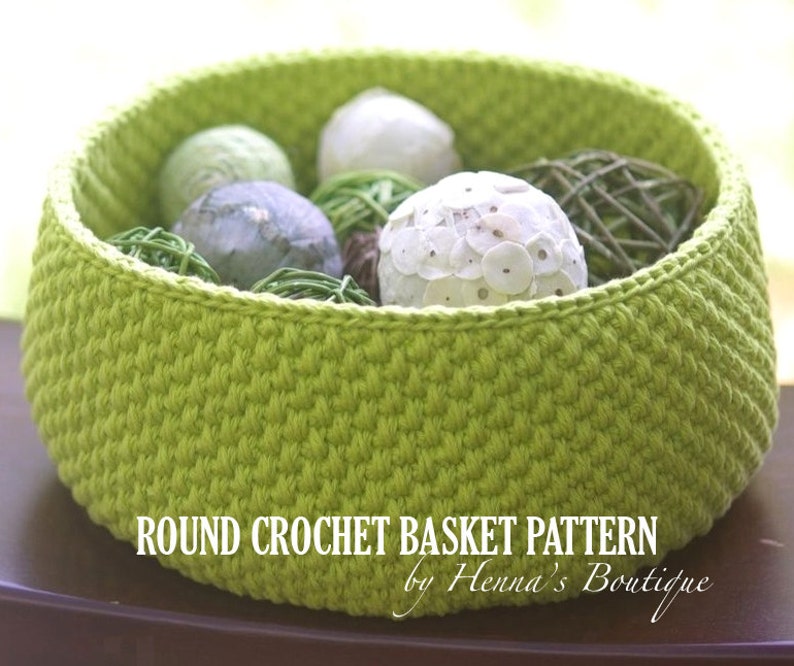 Crochet Basket Pattern Round Crochet Basket Medium PDF image 1