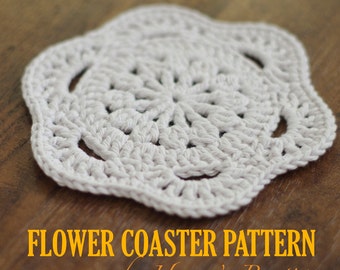 Crochet Coaster Pattern - Flower Coaster - PDF