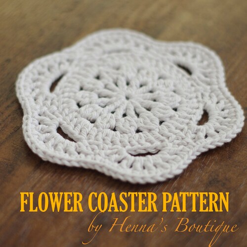 Crochet Coaster Pattern Scallop Edge Coasters PDF Etsy