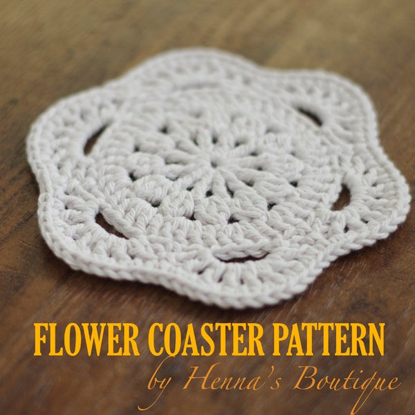 Crochet Coaster Pattern - Flower Coaster - PDF
