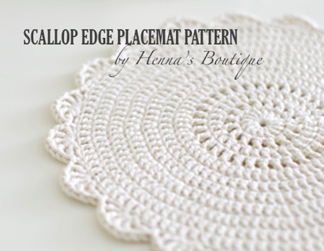 Crochet Placemat Pattern Scallop Edge Placemats PDF - Etsy crochet-placemat-pattern-scallop-edge-placemats-pdf-etsy
