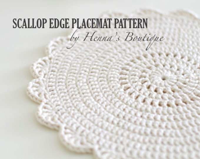 Crochet Placemat Pattern Scallop Edge Placemats PDF Etsy