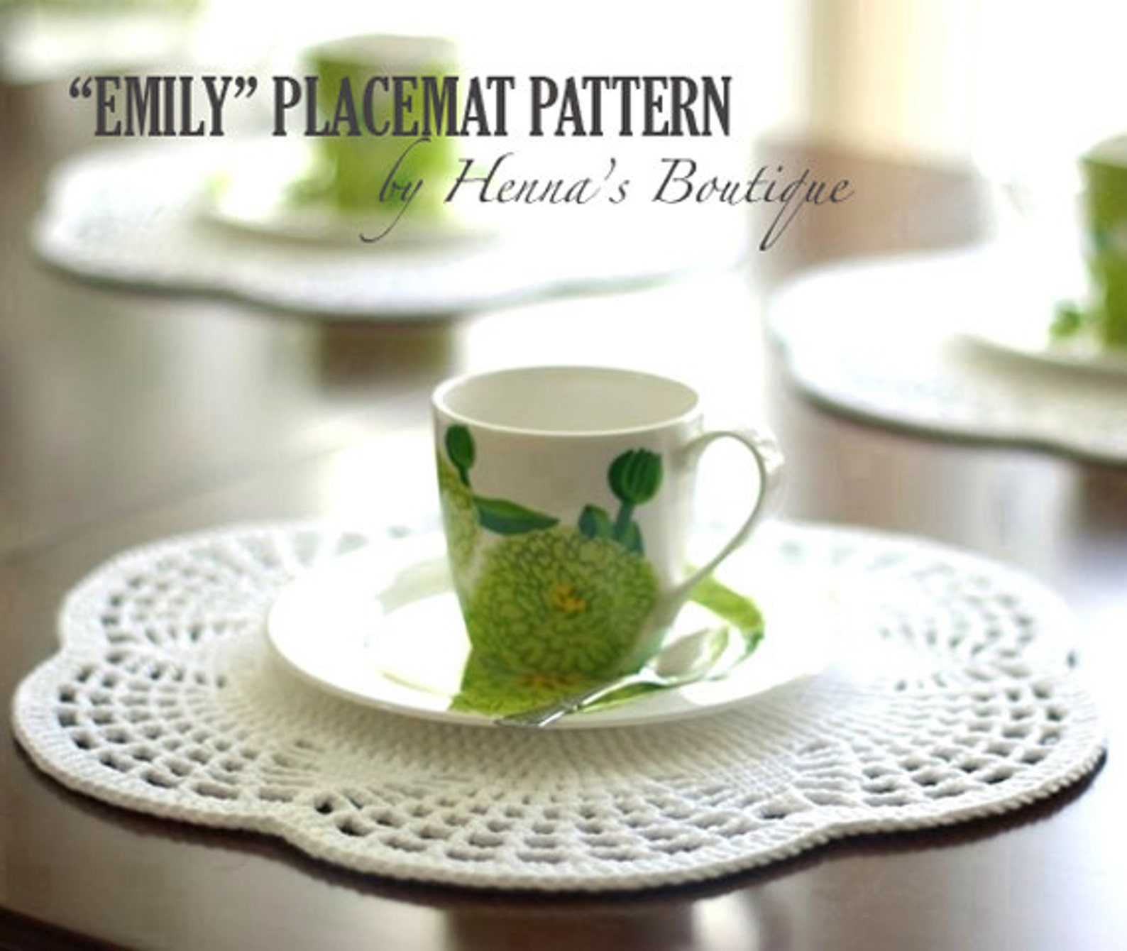 Crochet Placemat Pattern EMILY Placemats PDF Etsy