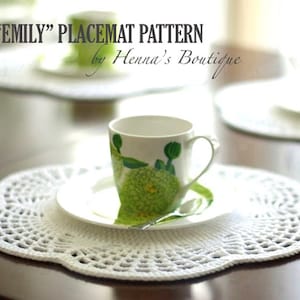 Crochet Placemat Pattern - &quot;EMILY&quot; Placemats - PDF