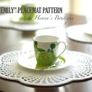 Crochet Placemat Pattern - "EMILY" Placemats - PDF