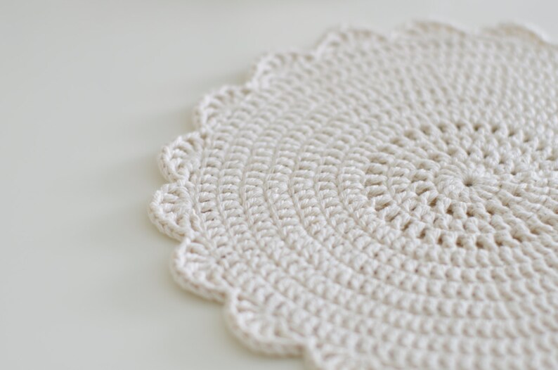 Crochet Pattern Pack Scallop Edge Placemat and Coasters PDF image 2