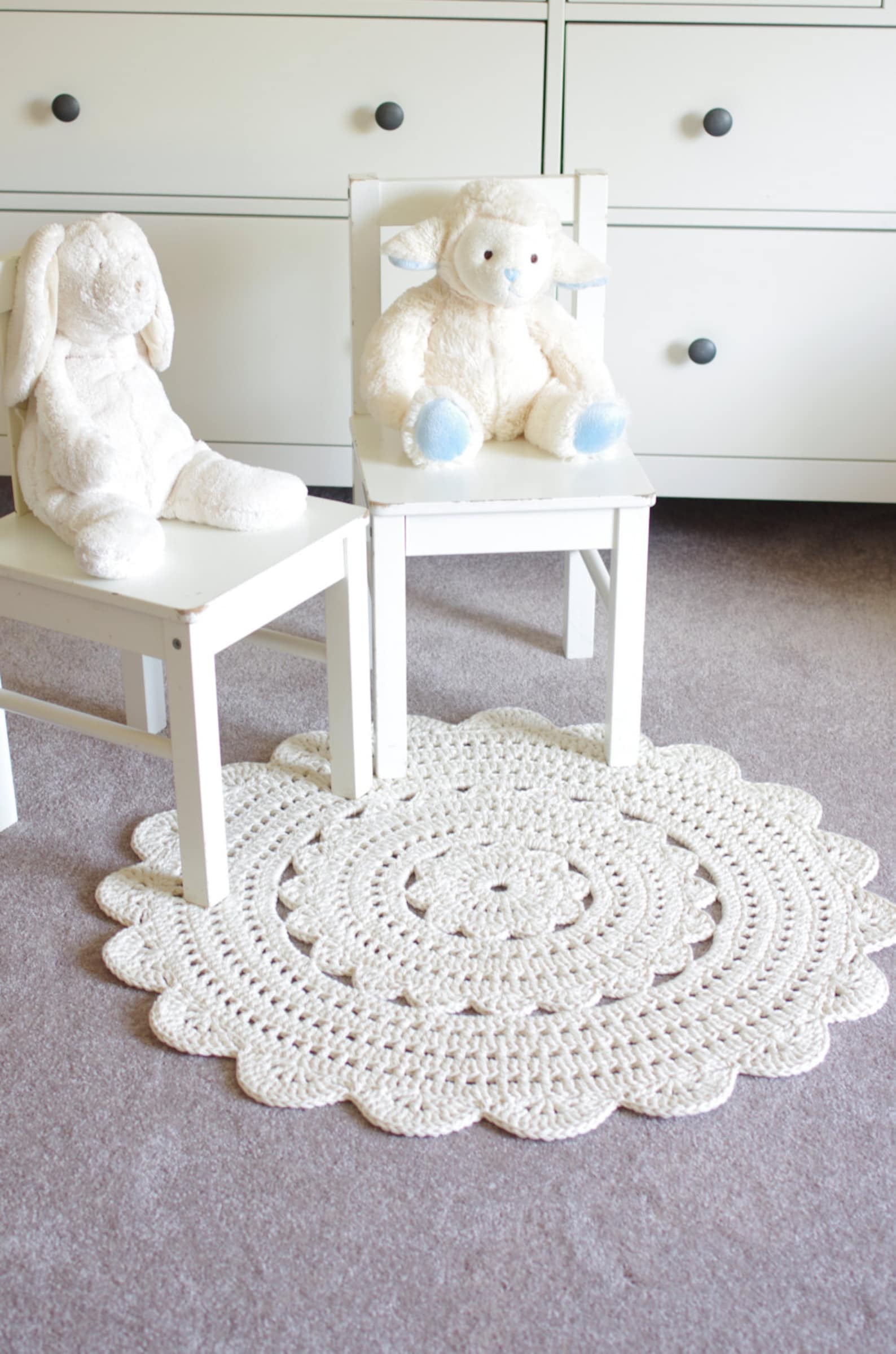 Crochet Doily Rug Pattern alicia 28 Inch Rug Etsy