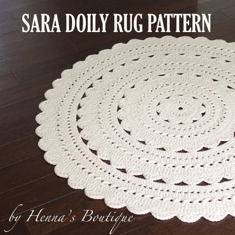 Crochet Doily Rug Pattern sara 37 Inch Rug PDF Etsy Australia