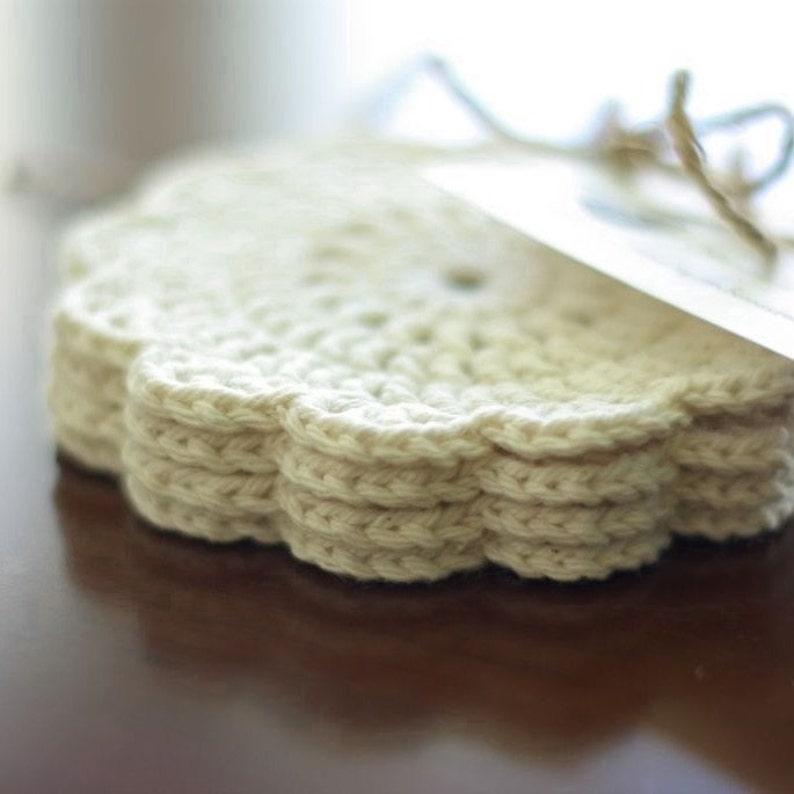 Crochet Pattern Pack Scallop Edge Placemat and Coasters PDF image 3
