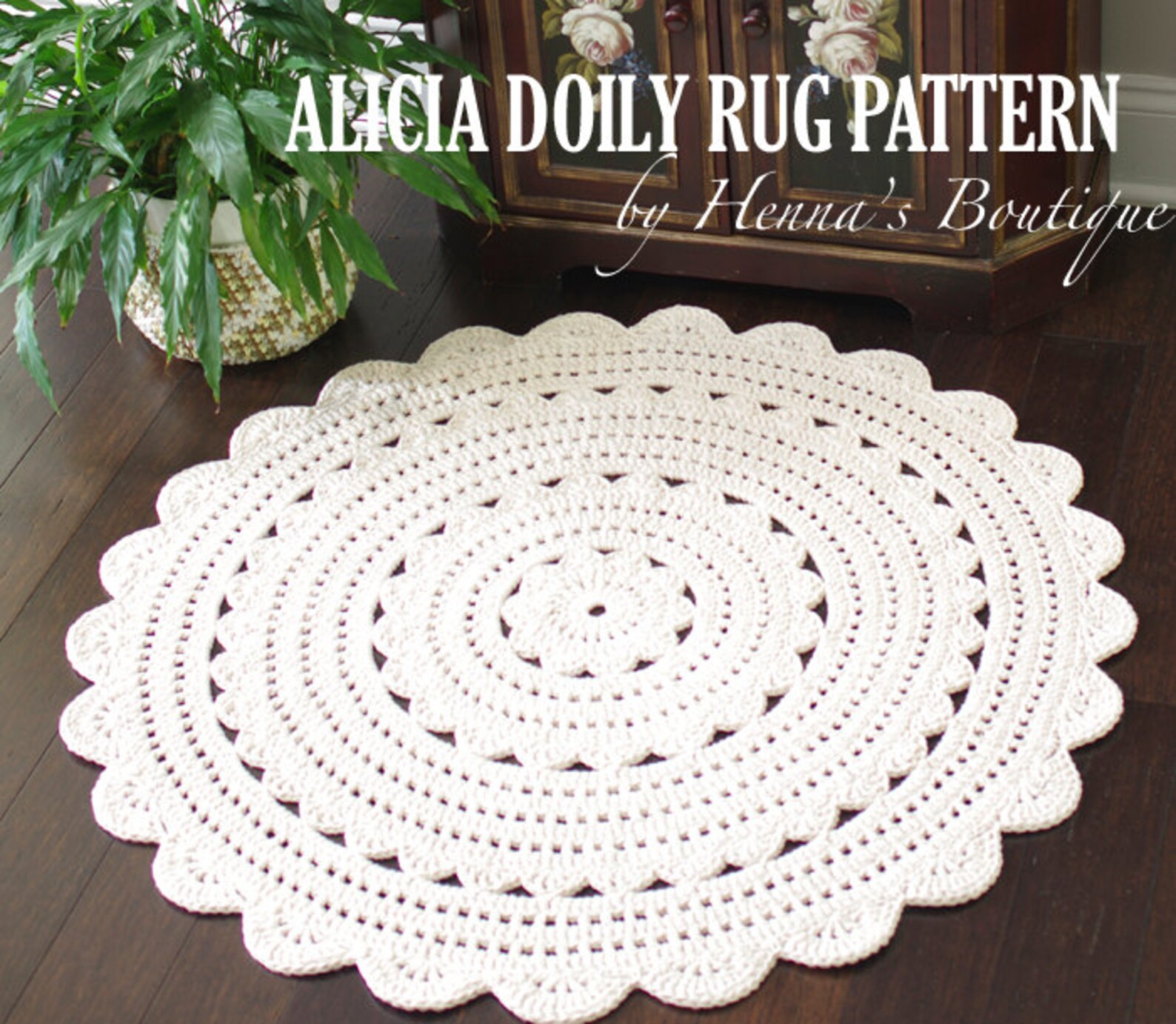 Crochet Doily Rug Pattern Pack Three doily rugs PDF Etsy