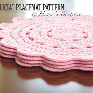 Crochet Placemat Pattern - &quot;ALICIA&quot; Placemats - PDF