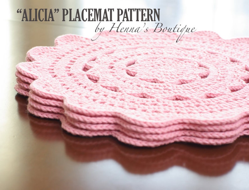 Crochet Placemat Pattern ALICIA Placemats PDF image 1