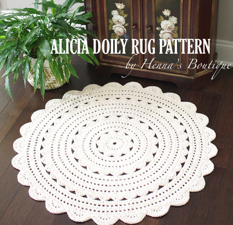 Crochet Doily Rug Pattern Pack ALICIA doily rugs PDF image 3