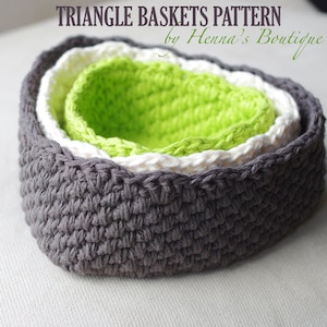Crochet Basket Pattern - Triangle Baskets - PDF