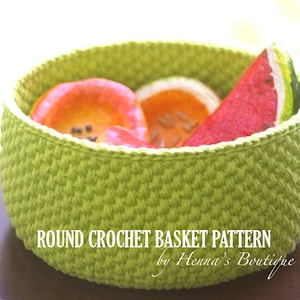 Crochet Basket Pattern - Round Crochet Basket - Size Small - PDF