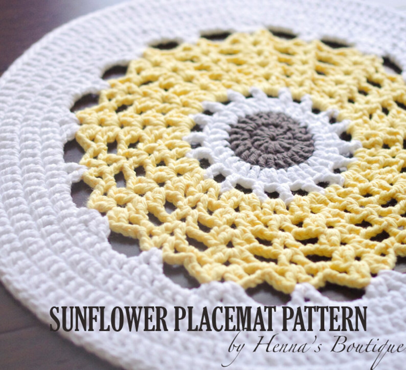 Crochet Placemat Pattern Sunflower Placemat PDF Etsy