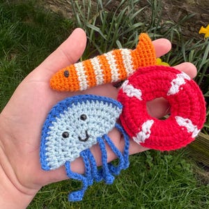 Crochet Fishy Fidgets Pattern Bundle | Fish Jellyfish Life Ring Stim Toys (PDF Pattern)