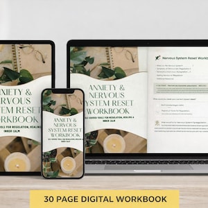 Anxiety & Nervous System Reset Workbook | 30-Page Self-Guided Healing Journal | trauma | PTSD