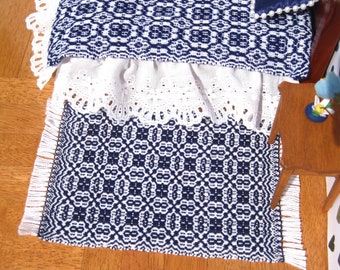 Dollhouse Rug, Miniature Handwoven Area Rug, Miniature Navy Blue Dollhouse Rug