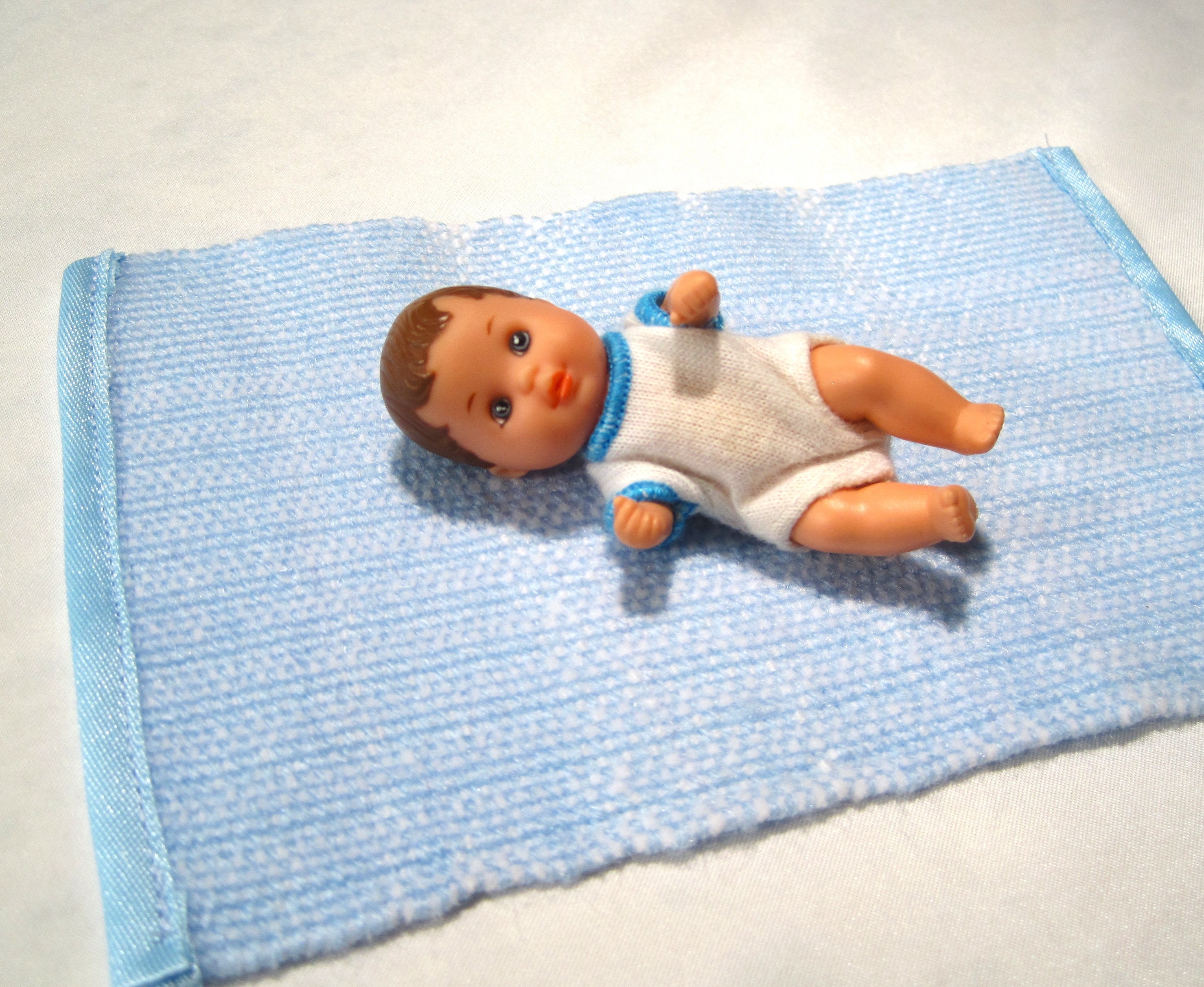 Small Doll Blanket Handwoven in Baby Blue Dollhouse Blanket Tiny Doll Blanket Blue Doll Blanket Etsy