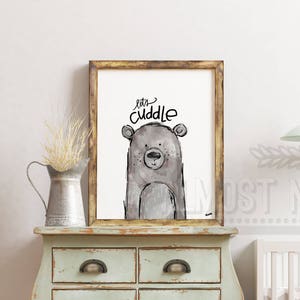 Affiche Bebe Ourson Poster Chambre Enfant Affiche Animaux De Etsy France