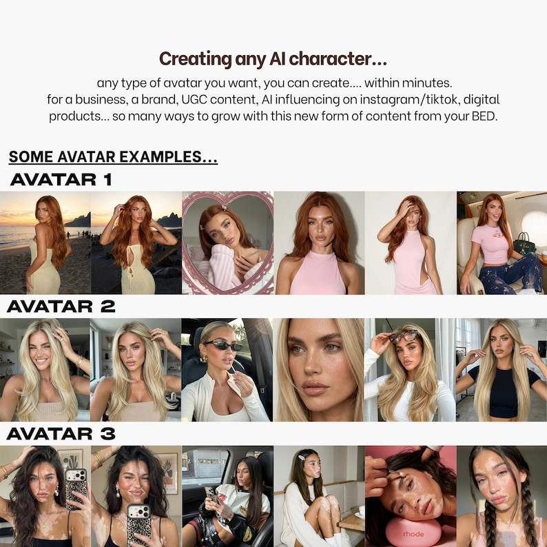 Awatar Example Create Realistic AI Influencer Tutorial, Branding, Photoshoots, Social ...