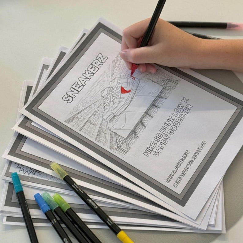 Hype Sneakers Coloring Pages - Etsy