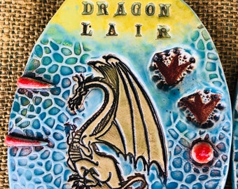 Dragon Lair Door Kit, Dragon Door, Fairy Door, Weatherproof, Stoneware