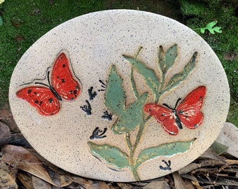 Milkweed and Monarchs Garden Stone, Attract Butterflies, Gift for Gardeners and Butterfly Lovers