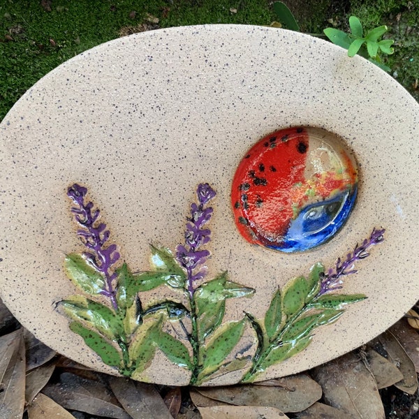 Lavender Butterfly & Bee Puddler Stone For Butterflies. Puddlers, Gifts for Gardeners, Nature and Pollinator Lovers