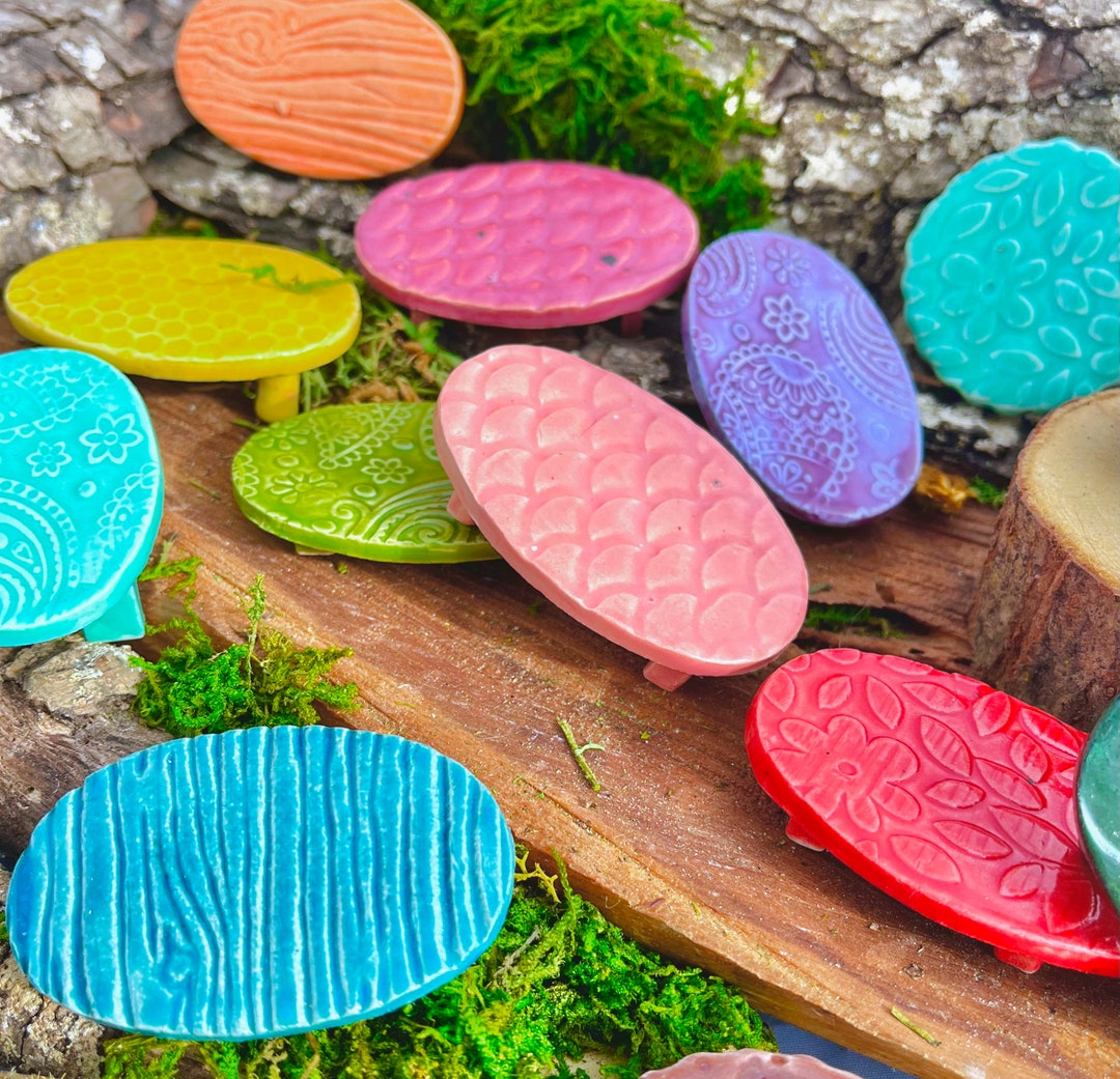 Firy Table Racket Design Handcrafted Stoneware Fairy Tables | Miniature Garden Furniture, Set of ...