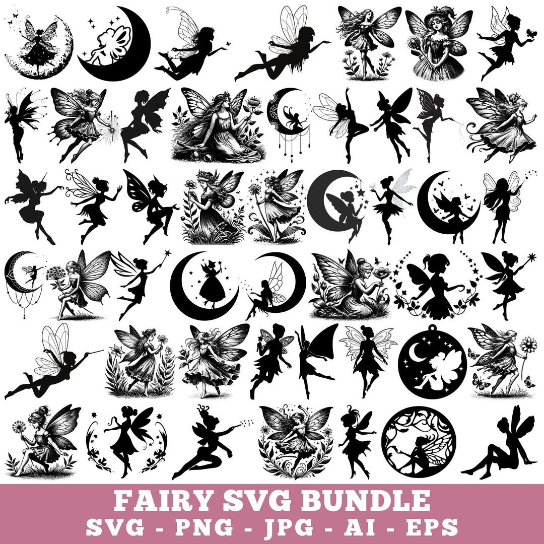 Fairy SVG Design Bundle, Magical Clipart for Cricut (instant Download ...