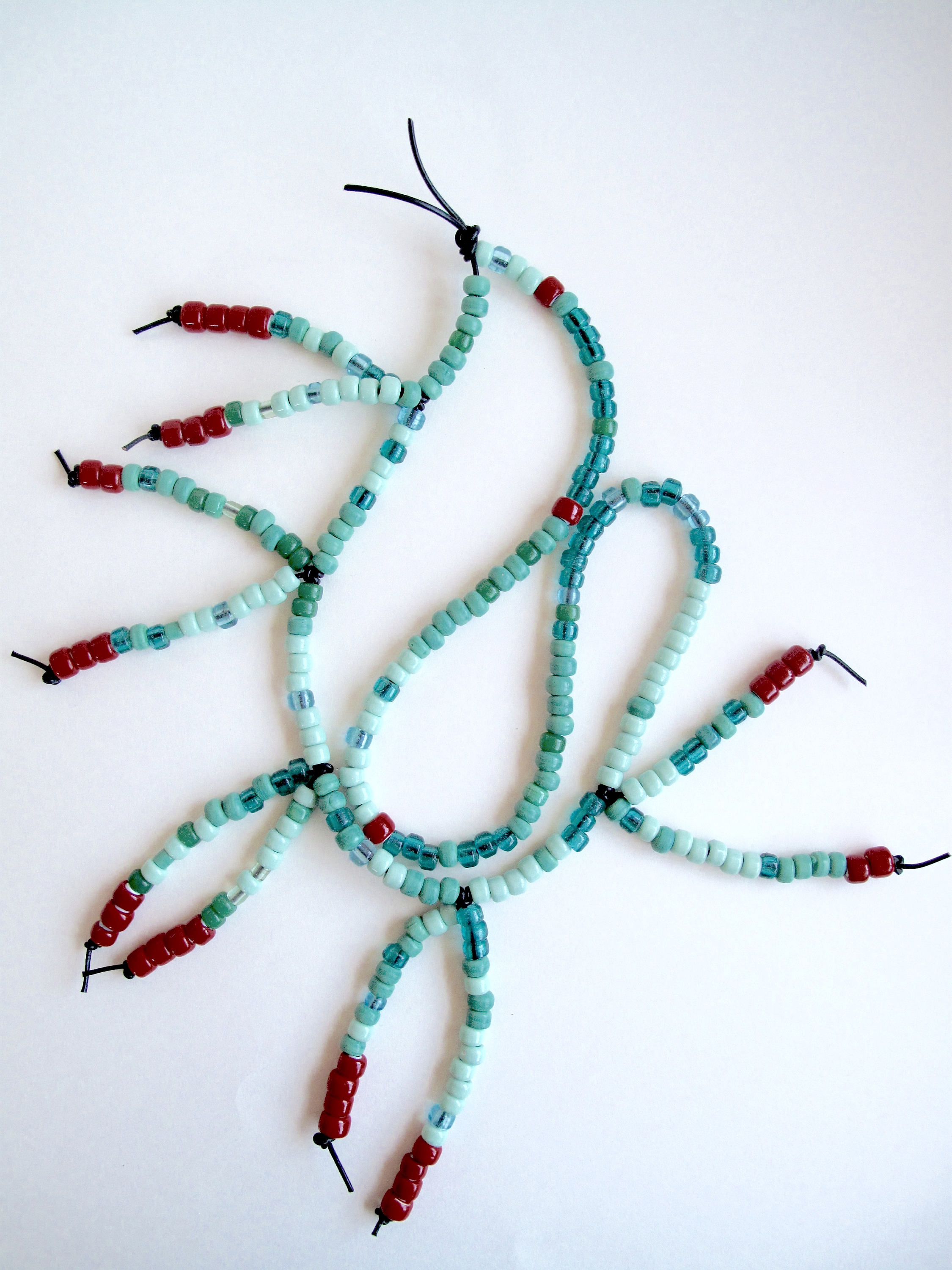 Beaded fringe necklace glass beads in mint and and sea green Etsy