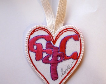 Heart ornament with Amharic word for love "Fikir" for Valentine's Day wall hanging home decor An Astrid Endeavor