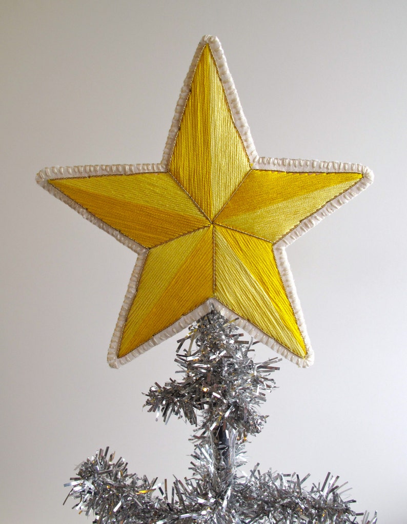 Christmas Tree Star Topper Choose Color Yellow Blue or Pink Etsy