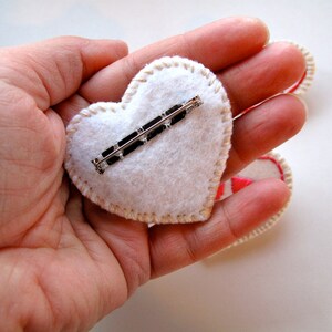 Geometric heart brooch with love for Valentine's Day or wedding favors listing is for ONE brooch image 4