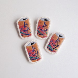 Hand Embroidered La Croix Brooch: Pamplemousse Can Pin