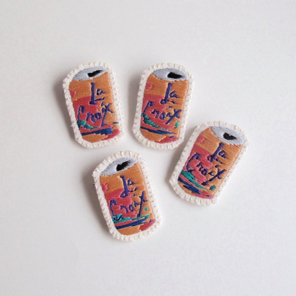 Hand Embroidered La Croix Brooch: Pamplemousse Can Pin