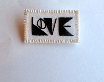 Geometric love brooch for Valentine's Day or anytime