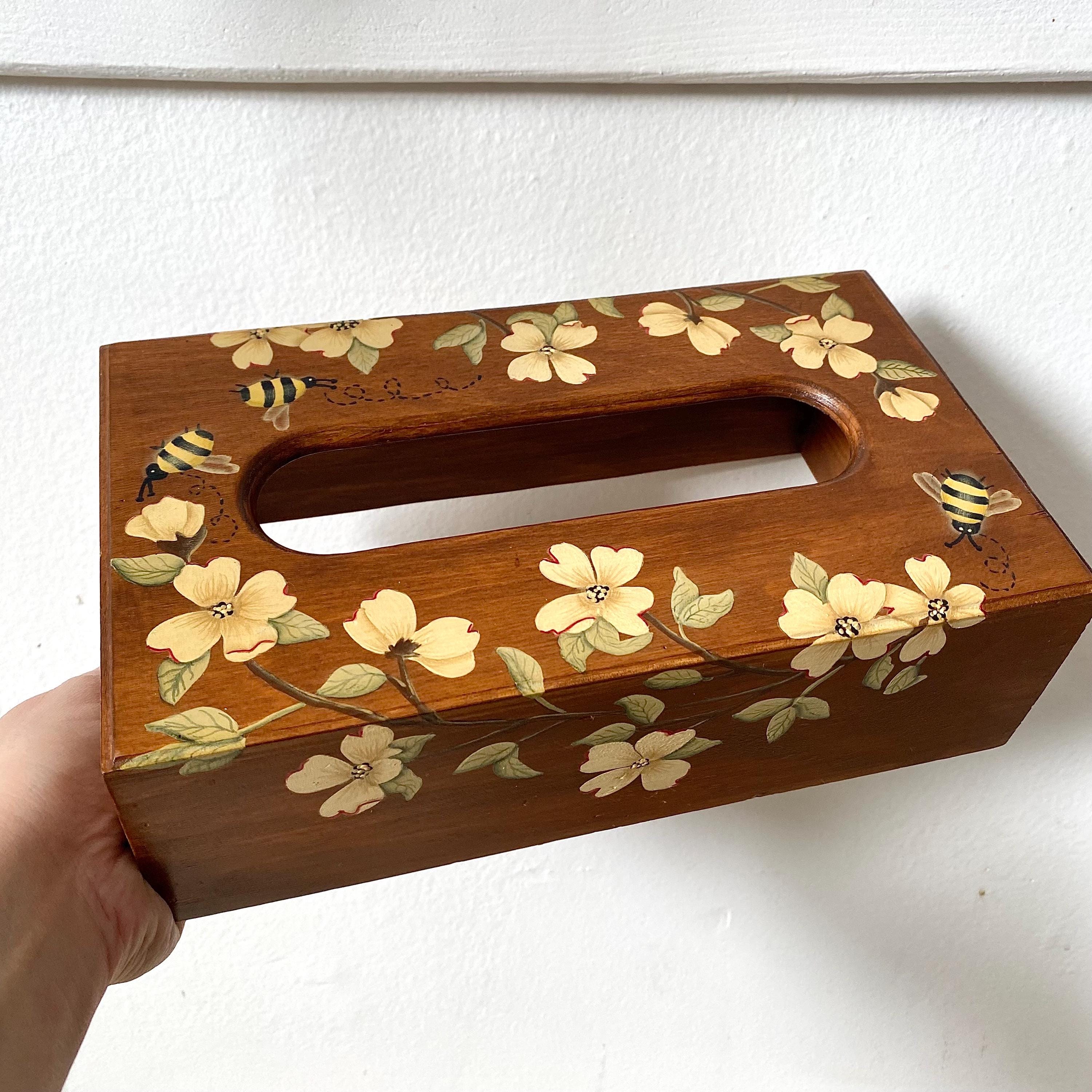 Boîte À Mouchoirs Organiseur En Bois Et Cuir Boîte À Mouchoirs Porte-Serviettes De Nettoyage
