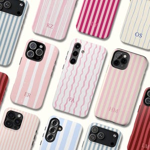 Personalized Name Phone Case, Custom Initials iPhone Samsung Cover, Shockproof Glossy Protective Case