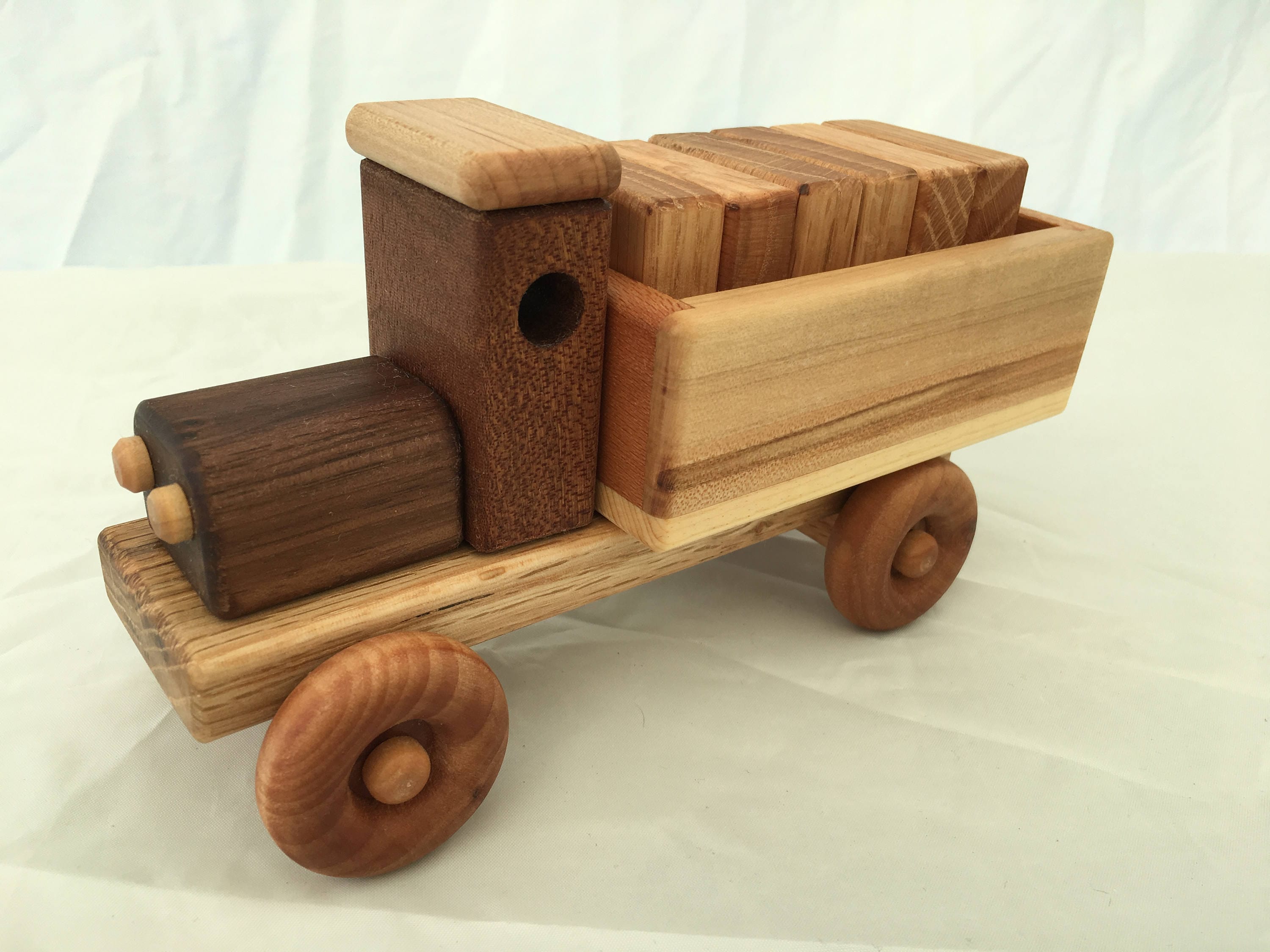 Handmade Wooden Toy Cargo Truck w/Plain Blocks Etsy