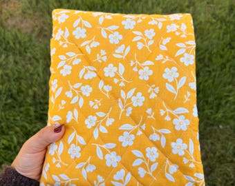 Handmade Honey Blossom Book Sleeve: Cotton Fabric, Padded Protection