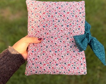 Handmade English Garden Book Sleeve: Floral Cotton Fabric, Padded Protection