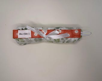 Safari Sunset Burp Cloth & Pacifier Clip Set (Handmade Baby Gift)