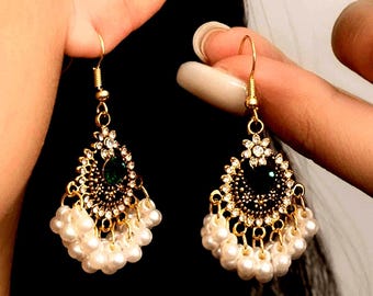 2pc Elegant Rhinestone Floral Dangle Earrings Luxury Flower Drop Bridal Wedding Gift Jewelry
