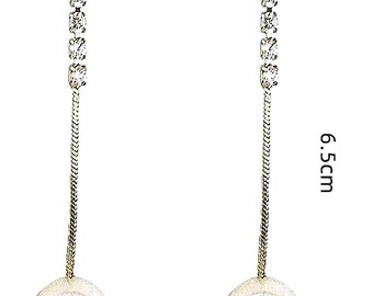 Elegant Faux Pearl Long Tassel Earrings Noble Linear Drop Minimalist Bridal Jewelry