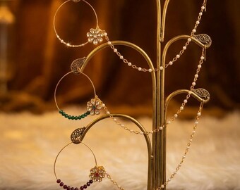 Fancy Kundan Nath/ nose ring Handmade for bridals