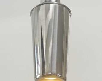 Cocktail shaker Pendant Light. Drink mixer Lamp. Stainless.