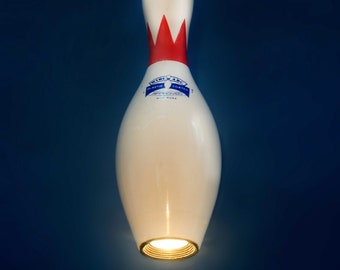 Bowling pin Pendant Light. LED bulb.